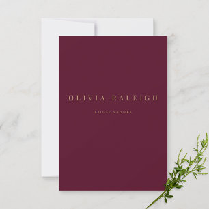 Elegant Burgundy & Gold Bridal Shower Invitation