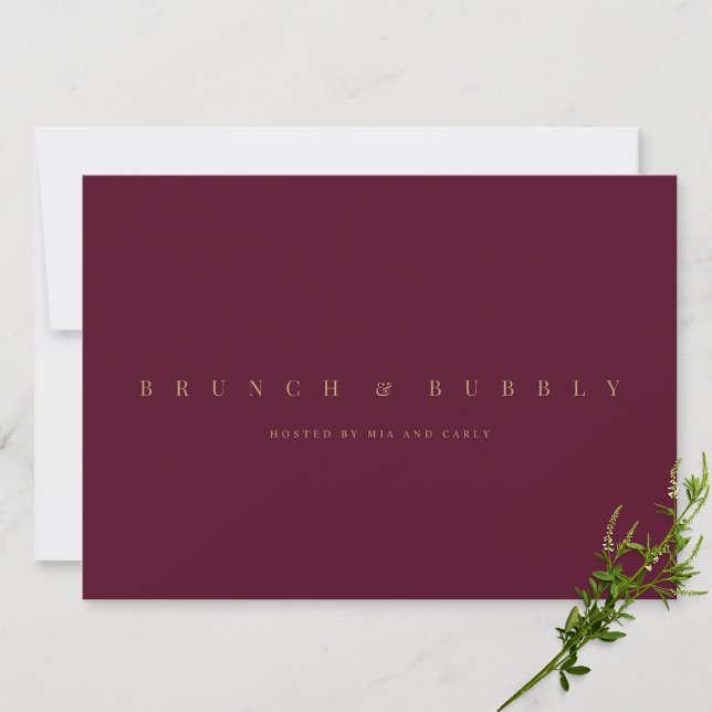 Elegant Burgundy & Gold Bridal Shower Invitation (Creator Uploaded)