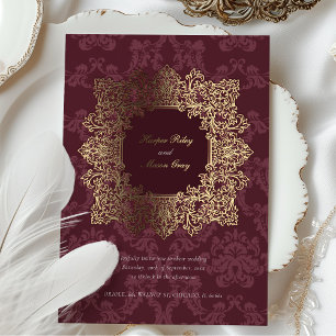 Elegant Burgundy Gold Foil Baroque Wedding
