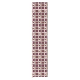 Elegant Burgundy Gold Greek Key Pattern Short Table Runner