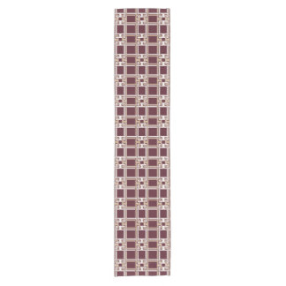 Elegant Burgundy Gold Greek Key Pattern Short Table Runner