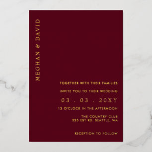 Elegant Burgundy Gold Wedding
