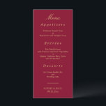 Elegant Burgundy Golden Beige Wedding Menu<br><div class="desc">Elegant Burgundy Golden Beige Wedding Menu, please personalise as required using the online Personalisation template before ordering. Once you have entered your wording onto the Personalisation template, should you find that you need to adjust the positioning of the text then please use the "Customise further" option to "Edit using the...</div>