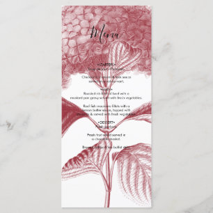 Elegant Burgundy Hydrangea Wedding  Menu