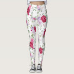 Elegant Burgundy & Lavender Floral Garden Pattern Leggings<br><div class="desc">Step into a blooming garden with these exquisite floral leggings. Featuring a hand-painted style arrangement of lush burgundy peonies, delicate lavender roses, and soft pink blossoms, this design offers a sophisticated aesthetic for both activewear and casual styling. The vibrant floral clusters are set against a clean white background, accented by...</div>