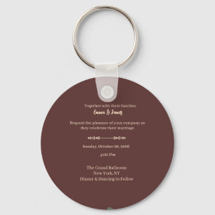 Elegant Burgundy Luxury Wedding Invitation  Key Ring