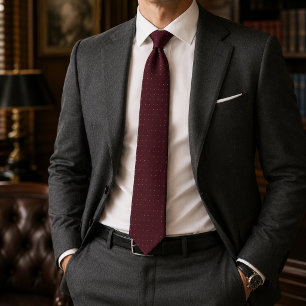 Elegant Burgundy Micro Dots Tie