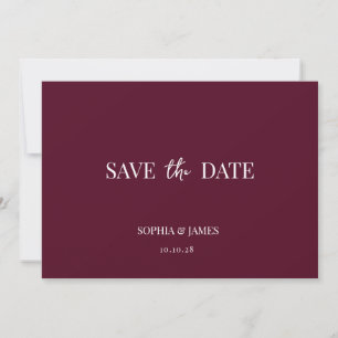 Elegant Burgundy Minimalist Wedding Save The Date