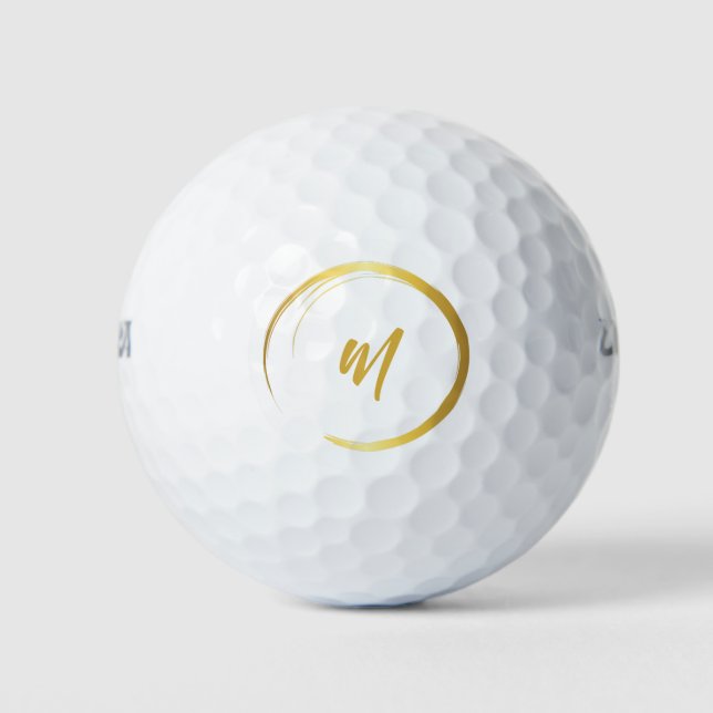 Elegant Burgundy Monogram  Golf Balls (Front)