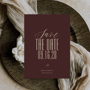 Elegant Burgundy Old Money Wedding Calligraphy Save The Date
