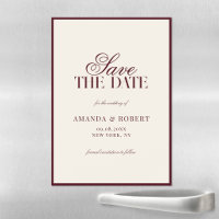 Elegant Burgundy Old Money Wedding Save the Date
