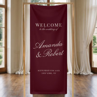 Elegant Burgundy Old Money Wedding Welcome