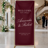 Elegant Burgundy Old Money Wedding Welcome