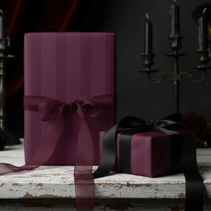 Elegant Burgundy on Burgundy Thick Stripes Wrapping Paper