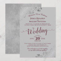 Elegant Burgundy on Grey Wedding Livestream