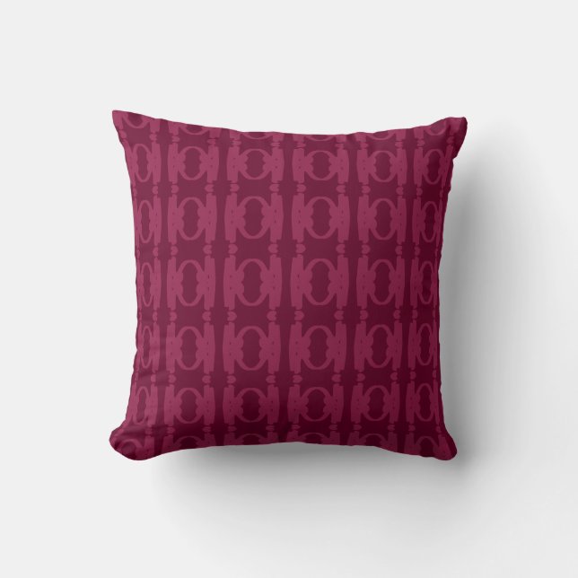 Elegant Burgundy Oval Pattern Cushion (Front)