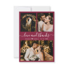 Elegant Burgundy Photo Wedding Thank You Cards