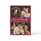 Elegant Burgundy Photo Wedding Thank You Cards