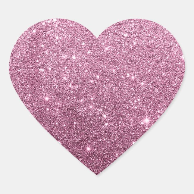 Elegant burgundy pink abstract girly glitter heart sticker (Front)