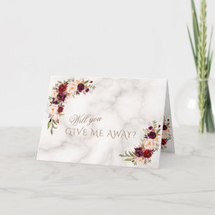 Elegant Burgundy Pink Blush Flowers Wedding Invitation