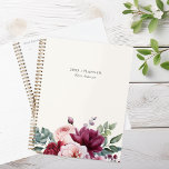 Elegant Burgundy Pink Floral Personalised Name Planner<br><div class="desc">Elegant Burgundy Pink Floral Personalised Name Planner Notebook</div>