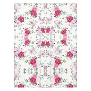 Elegant Burgundy & Pink Lavender Floral Garden Tablecloth