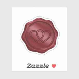 Elegant Burgundy Red Faux Wax Seal Heart Envelope 