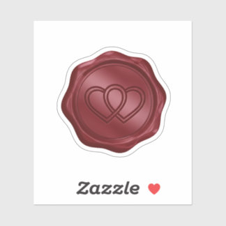 Elegant Burgundy Red Faux Wax Seal Heart Envelope 
