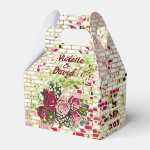 Elegant Burgundy Red Rustic Roses Country Wedding Favour Box