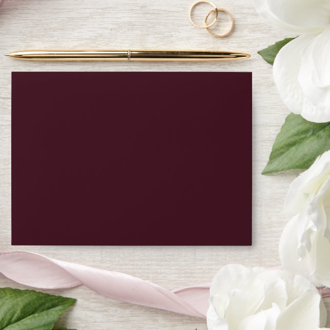 Elegant Burgundy Red Watercolor Envelope (Wedding)