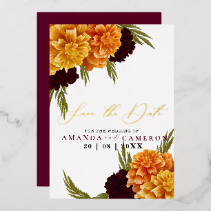 Elegant Burgundy Red Watercolor "MARIGOLD" Photo 