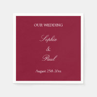 Elegant Burgundy Red Wedding Napkins