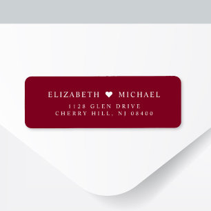 Elegant Burgundy Red Wedding Return Address Label
