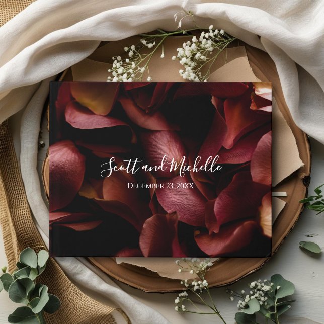 Elegant Burgundy Romantic Rose Guest Book (Creator Uploaded)