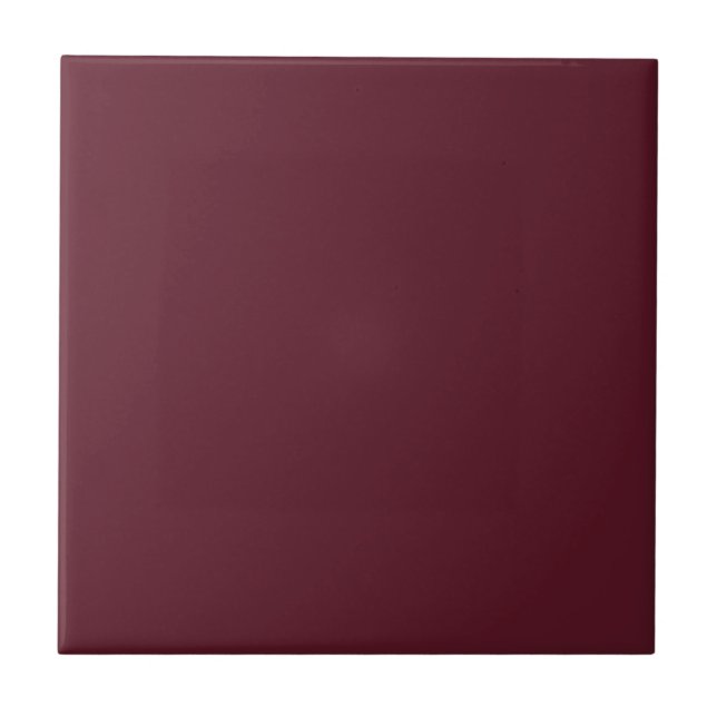 Elegant Burgundy Solid Colour Wedding Ceramic Tile (Front)