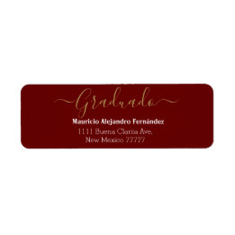 Elegant Burgundy Spanish | Class Year Return Lab Address Label