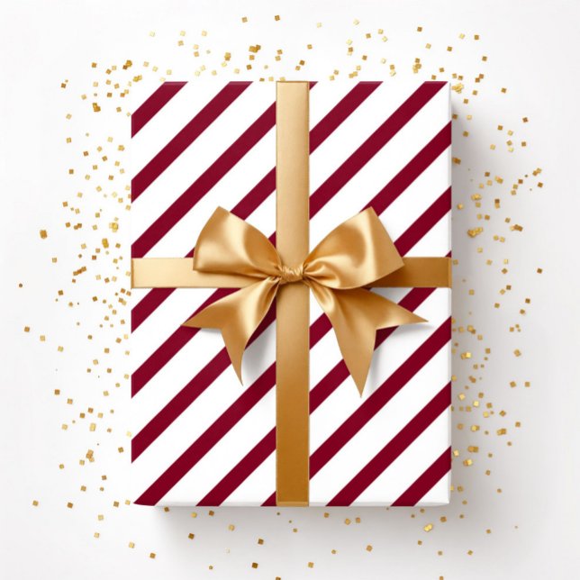 Elegant Burgundy Stripes Wrapping Paper (Elegant Burgundy Stripes Wrapping Paper)