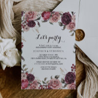 Elegant Burgundy Summer Floral Let's Party