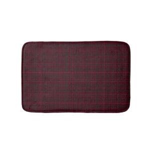 Elegant Burgundy Tartan Bath Mat