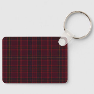 Elegant Burgundy Tartan Key Ring