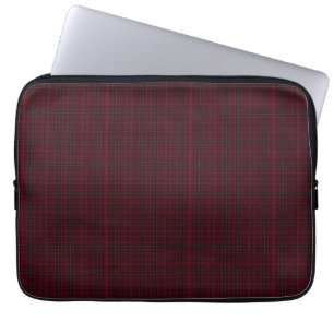 Elegant Burgundy Tartan Laptop Sleeve