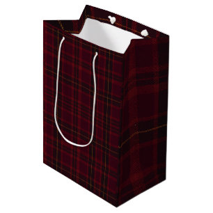 Elegant Burgundy Tartan Medium Gift Bag