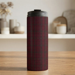 Elegant Burgundy Tartan Thermal Tumbler