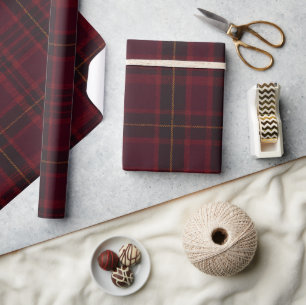 Elegant Burgundy Tartan Wrapping Paper
