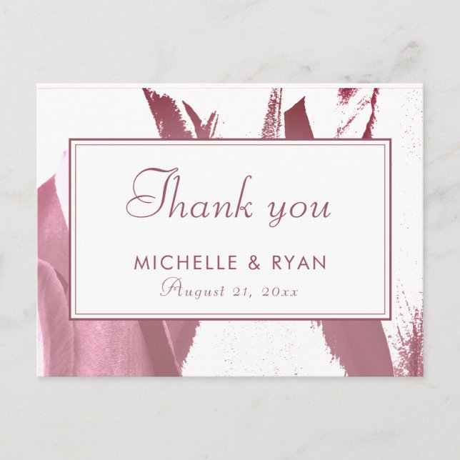 Elegant Burgundy Tulip Floral Photo Wedding Card (Front)