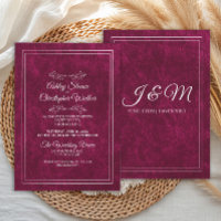 Elegant Burgundy Velvet White Monogram Wedding