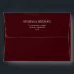 Elegant Burgundy Wedding Envelope Return Address<br><div class="desc">A refined burgundy envelope return-address design featuring classic serif typography for a timeless, elegant wedding aesthetic. Perfect for sealing your invitation suites, save-the-dates, thank-you cards, holiday cards, and formal event stationery. Fully customizable with your names and return address on the envelope flap. Part of the "Sabrina" Wedding Collection — follow...</div>