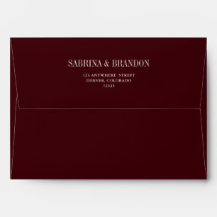 Elegant Burgundy Wedding Envelope Return Address