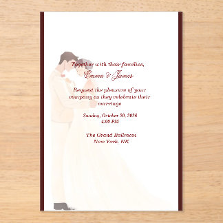 Elegant Burgundy Wedding Invitation 