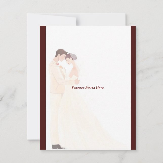 Elegant Burgundy Wedding Invitation  (Back)